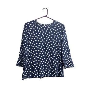 Boden‎ Althea Flare Cuff Polk a Dot Top Size 8